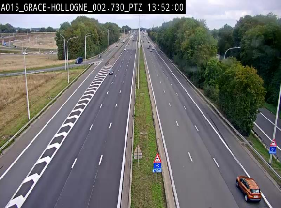 Caméra trafic Belgique - Grâce-Hollogne - E42, jonction avec A604, direction Loncin/Aéroport de Liège -  BK 3.2