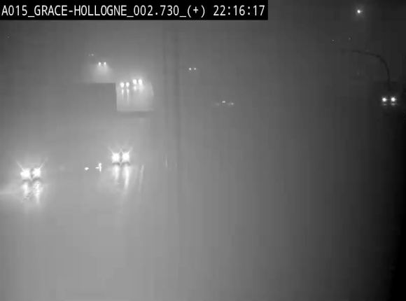 Webcam E42/A15 à Grâce-Hollogne, à proximité de la jonction avec l'A604. Vue orientée vers Namur