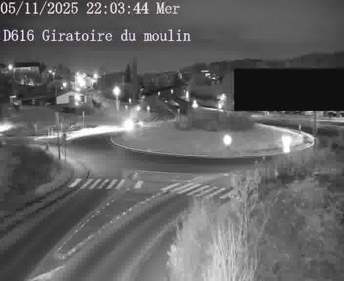 Webcams sur la D616, sur le contournement d'Audun-le-Tiche. Vue orientée vers le rond-point du Moulin, en provenance du Luxembourg