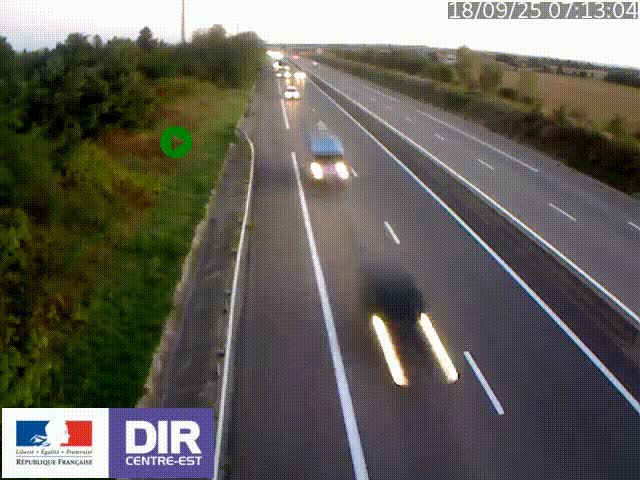 Webcam sur le contournement de Valence, sur la Nationale 7, à la jonction avec la N532, caméra orientée vers Grenoble