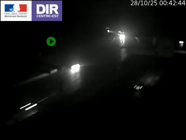 Caméra de circulation routière sur le boulevard périphérique Laurent Bonnevay de Lyon (D383) à hauteur de Bron, avant la jonction avec l'A43. Vue orientée vers l'échangeur