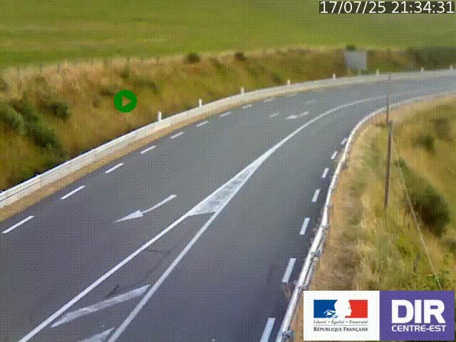 Webcam sur le col Pin Bouchain, vue orientée vers Roanne, en provenance de Lyon sur la nationale 7 (N7)