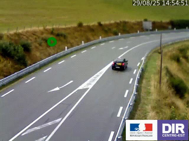 Webcam sur le col Pin Bouchain, vue orientée vers Roanne, en provenance de Lyon sur la nationale 7 (N7)