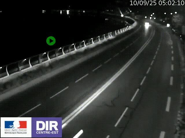 Webcam sur le quai Parjot à Vienne, aux Portes de Lyon, sur la Nationale 7, à la jonction avec le boulevard du Rhône-nord (D1407), caméra orientée vers Lyon