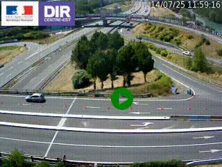 Webcam traffic à Grenoble-sud sur l'autoroute A480. Vue orientée vers l'entrée et la sortie de Grenoble
