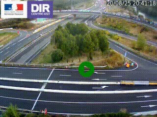 Webcam traffic à Grenoble-sud sur l'autoroute A480. Vue orientée vers l'entrée et la sortie de Grenoble