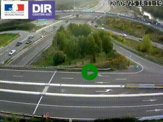 Webcam traffic à Grenoble-sud sur l'autoroute A480. Vue orientée vers l'entrée et la sortie de Grenoble