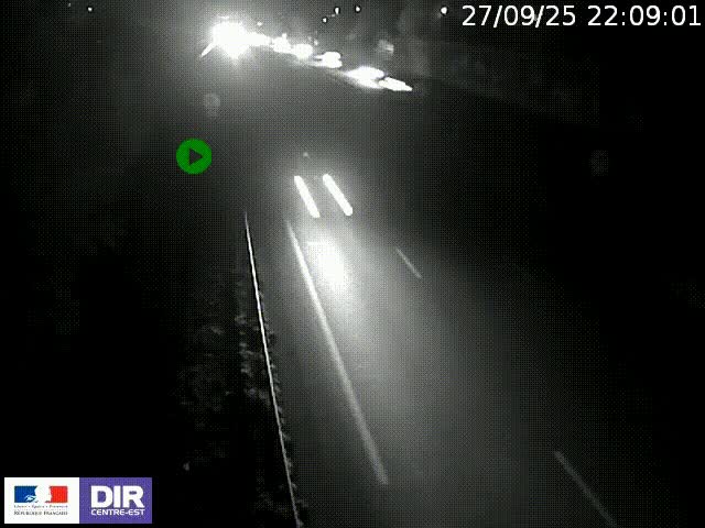 Webcam à Bron sur l'A43 à la jonction avec le boulevard périphérique de Lyon (D383). Vue orientée vers Lyon