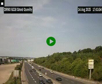 Webcam routière sur N338 à hauteur de Grand-Quevilly en périphérie de Rouen. Vue orientée vers Rouen