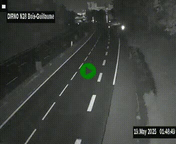 Webcam routière à hauteur de Bois-Guillaume en périphérie de Rouen. Vue orientée vers Rouen