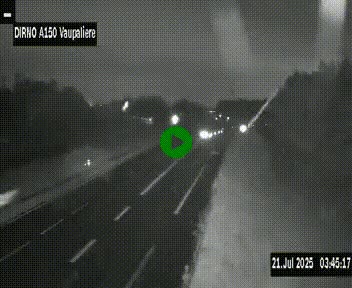 Webcam autoroute A150 à hauteur de La Vaupalière en périphérie de Rouen. Vue orientée vers Rouen