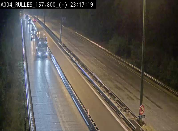 Webcam à Marbehan sur l'E411 à hauteur de la sortie 28a Rulles. Vue orientée vers Bruxelles