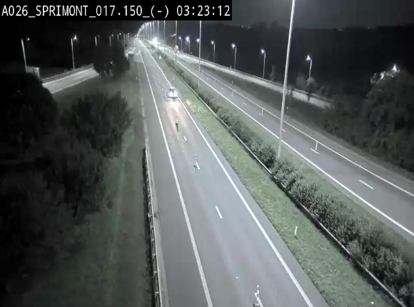 Webcam E25 (A26) à hauteur de Sprimont en direction de Liège et en provenance de Bastogne