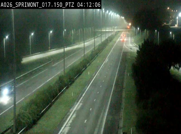 Webcam A26 (E25) à Sprimont, sur l'autoroute entre Liège et Arlon. Vue orientée vers le Luxembourg