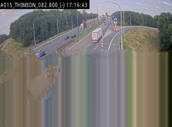 Caméra trafic Belgique - Thiméon - E42, jonction avec A54 (E420) direction La Louvière/Charleroi - BK 82.82