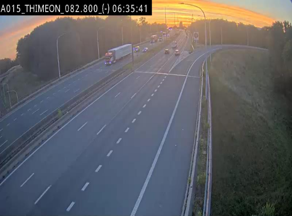 Caméra trafic Belgique - Thiméon - E42, jonction avec A54 (E420) direction La Louvière/Charleroi - BK 82.82