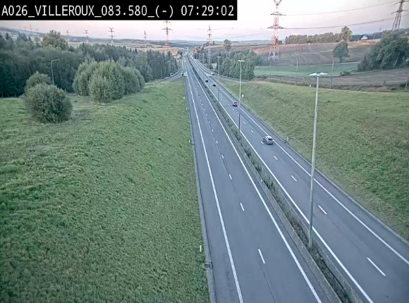Webcam autoroute A26/E25 à hauteur de Vaux-sur-Sûre, à la jonction avec la N85 en direction de Liège - BK 83.6