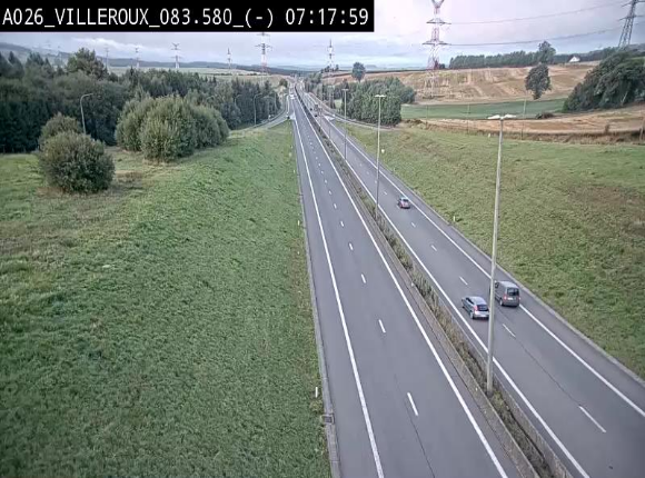 Webcam autoroute A26/E25 à hauteur de Vaux-sur-Sûre, à la jonction avec la N85 en direction de Liège - BK 83.6