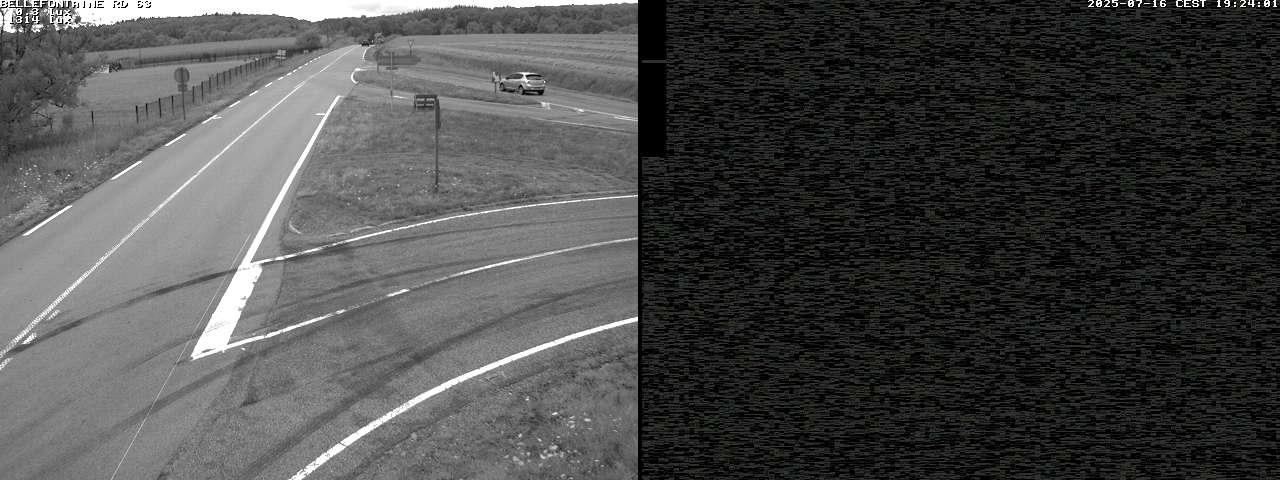 Webcam à Bellefontaine dans les Vosges à 552 mètres d'altitude sur la D63, à la jonction avec la D20A