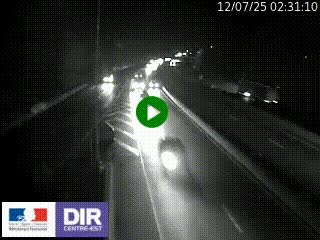 Caméra autoroute sur A6 - Valvert, près de Lyon, en direction de Paris, à hauteur de la sortie 36 Porte du Valvert