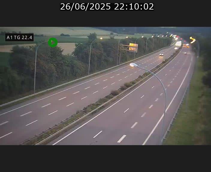 Traffic live webcam Luxembourg Flaxweiler - A1 direction Luxembourg - BK 22.4