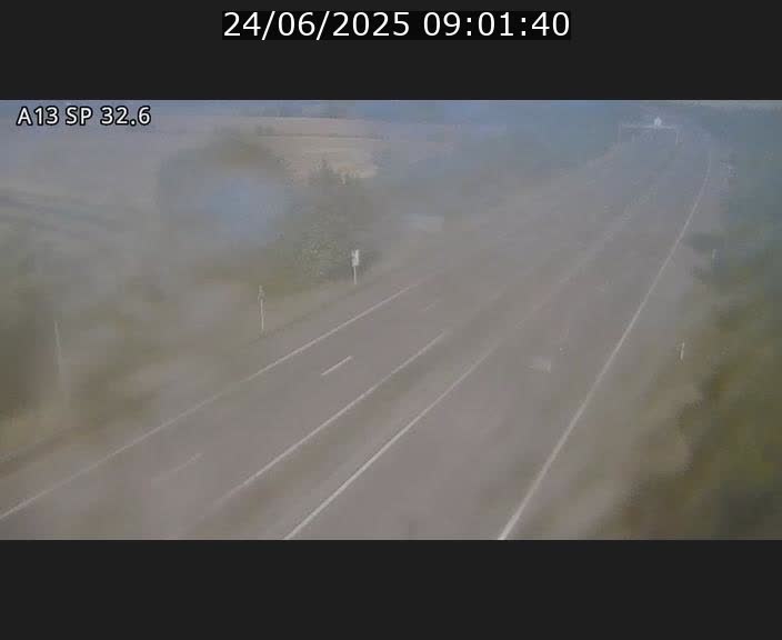 Webcam info trafic A13 à hauteur de Mondorf-les-bains. Vue orientée vers Altwies