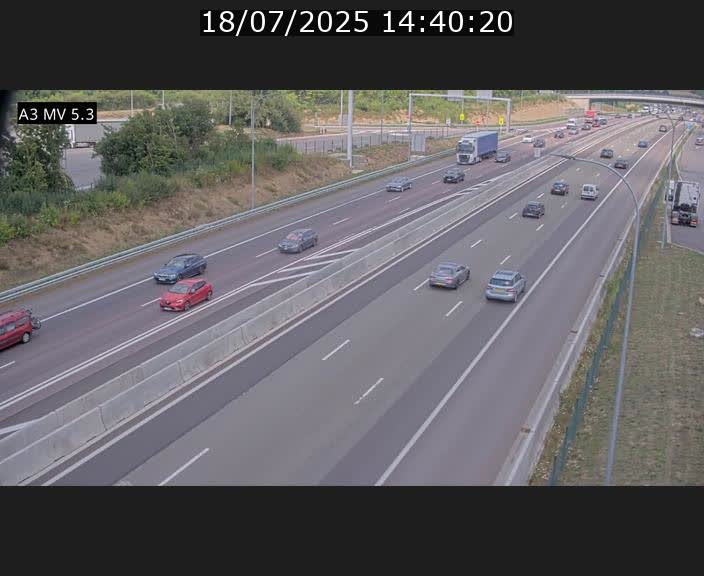 Webcam à l'Aire de Berchem au Luxembourg sur l'A3. Vue orientée vers la France