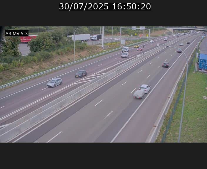 Webcam à l'Aire de Berchem au Luxembourg sur l'A3. Vue orientée vers la France