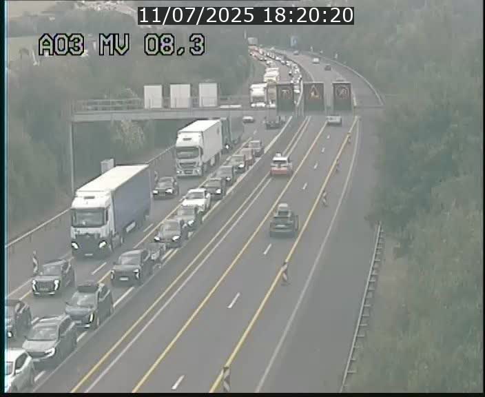 Webcam Autoroute après la Croix de Bettembourg en direction de Luxembourg sur l'A3