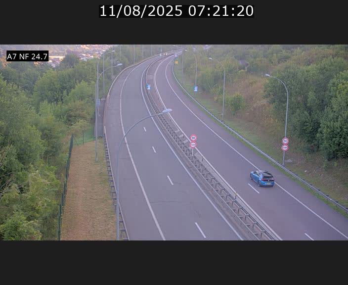 Caméra trafic Luxembourg - A7, Schieren direction Mersch