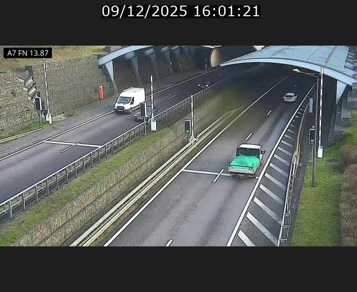 Caméra trafic Luxembourg - A7, Tunnel Gousselerbierg, entrée nord, direction Lorentzweiler