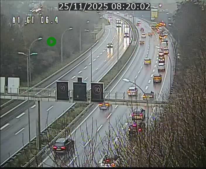 Traffic live webcam Luxembourg Hamm - A1 direction Sandweiler - BK 6.4