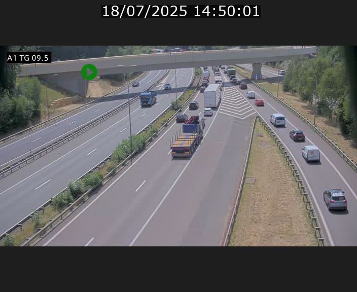 Traffic live webcam Luxembourg Jonction Grünewald - A1 direction Luxembourg-ville - BK 9.5