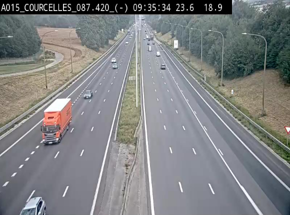 Webcam autoroute Belgique - Viesville - E42 direction Mons - BK 84.35
