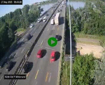Webcam sur le périphérique de Bordeaux à l'est de la ville. Caméra située sur le Pont Mitterand sur la N230