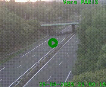Caméra routière sur l'autoroute A20 au nord de Limoges, à la jonction avec la N520. Vue orientée vers Paris