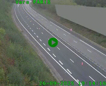 Caméra routière sur l'autoroute A20 à Saint-Pardoux-l'Ortigier, à la jonction avec l'A89. Vue orientée vers Paris