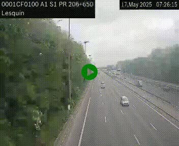 Webcam autoroute A1 à hauteur de Lesquin. Vue orientée vers Lille