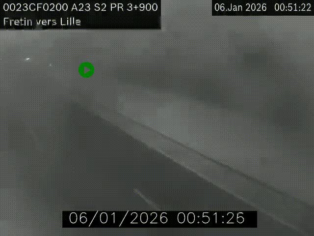 Webcam autoroute A23 à hauteur de Fretin. Vue orientée vers Lille