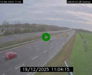 Webcam sur la N165 à hauteur de Savenay, au nord-ouest de Nantes en direction de la Bretagne