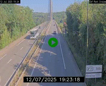 Webcam sur la N165 après le Pont de l'Iroise, à l'entrée de Brest
