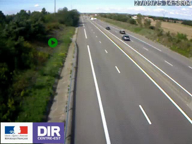 Webcam sur le contournement de Valence, sur la Nationale 7, à la jonction avec la N532, caméra orientée vers Grenoble
