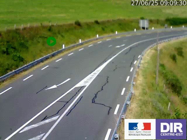 Webcam sur le col Pin Bouchain, vue orientée vers Roanne, en provenance de Lyon sur la nationale 7 (N7)