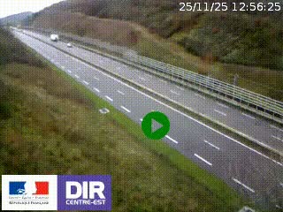Webcam au niveau du col de Bois Clair à hauteur de Cluny sur la N79. Vue orientée vers Mâcon
