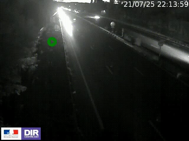 Webcam à Bron sur l'A43 à la jonction avec le boulevard périphérique de Lyon (D383). Vue orientée vers Lyon