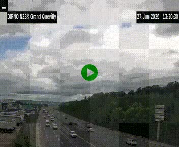 Webcam routière sur N338 à hauteur de Grand-Quevilly en périphérie de Rouen. Vue orientée vers Rouen
