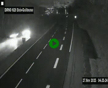 Webcam routière à hauteur de Bois-Guillaume en périphérie de Rouen. Vue orientée vers Rouen