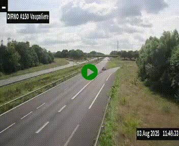 Webcam autoroute A150 à hauteur de La Vaupalière en périphérie de Rouen. Vue orientée vers Rouen