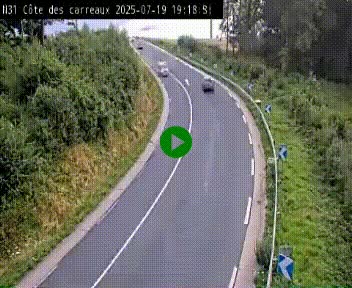 Webcam en haut de la Côte des Carreaux sur la N31 à Avesnes-en-Bray. Vue orientée vers Rouen