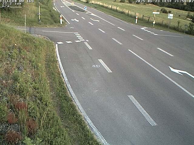 Webcam sur la RD164 à Tilleux. Vue orientée vers Neufchâteau